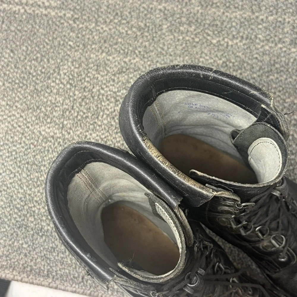 1990 US Military Cove Shoe Co Combat Boots Mens 7.5 E Black Leather DLA USA